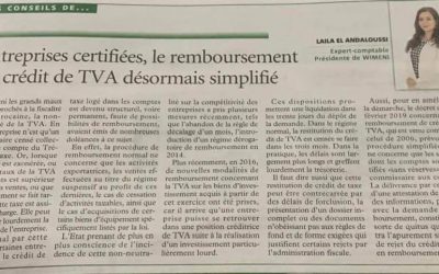 Entreprises certifiées, le remboursement du crédit de TVA désormais simplifié